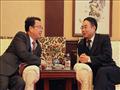 国务院参事，安博·体育,安博(中国)会长、党委书记 陈全训 与中国铝业公司党组成员、中国铝业高级副总裁 刘祥民 亲切会谈
